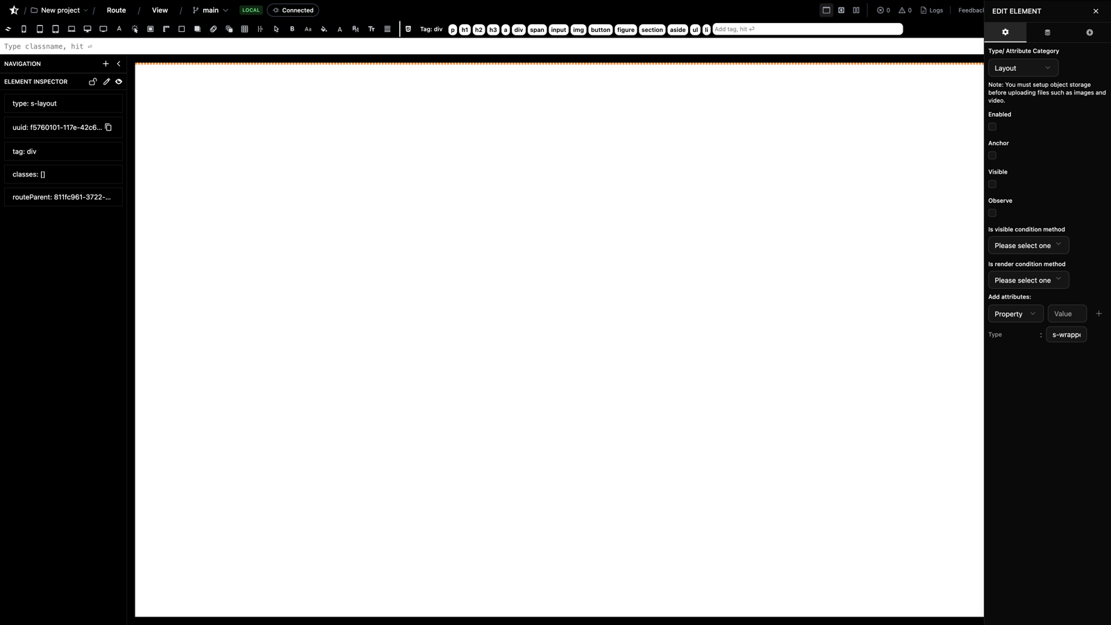 Element property editor