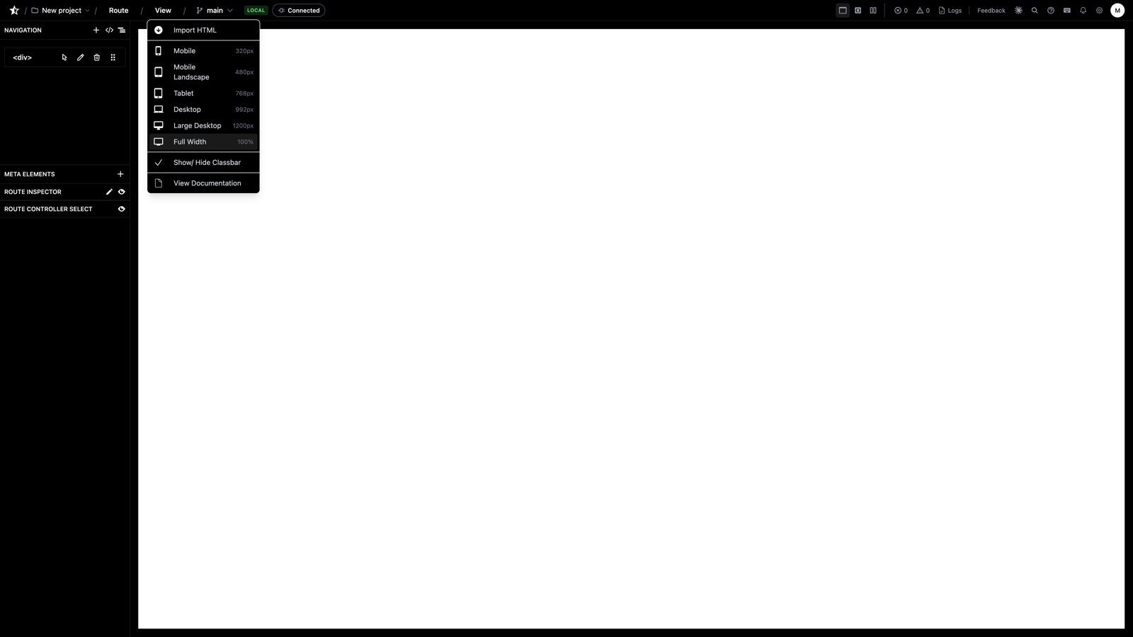 Responsive view buttons